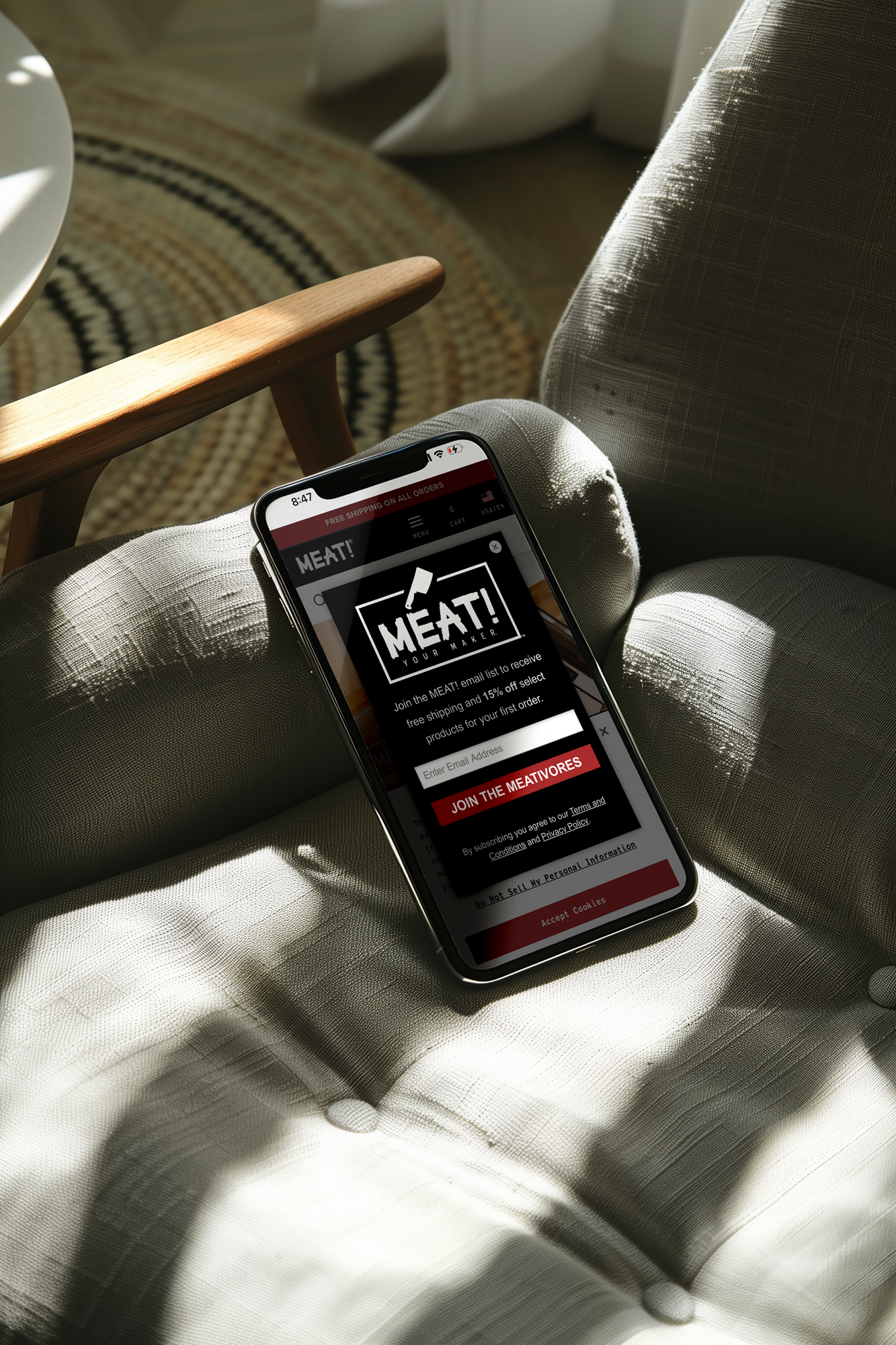 Mobile screen mockup